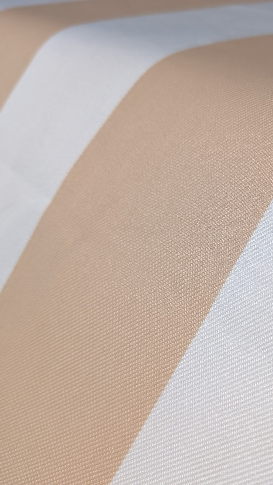 Close up of Grilliant woven beige and white stripes